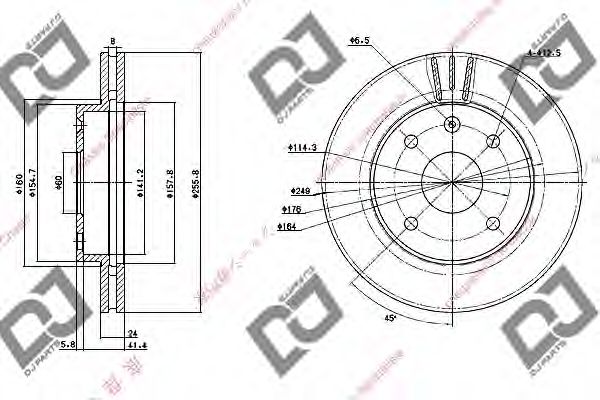 Тормозной диск DJ PARTS BD1090