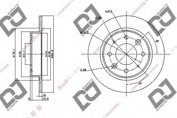 Тормозной диск DJ PARTS BD1093