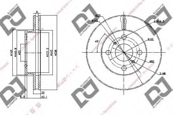 Тормозной диск DJ PARTS BD1094