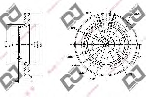 Тормозной диск DJ PARTS BD1106