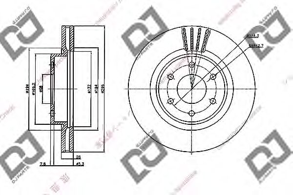 Тормозной диск DJ PARTS BD2058