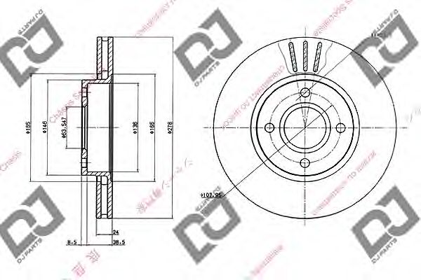 Тормозной диск DJ PARTS BD2071