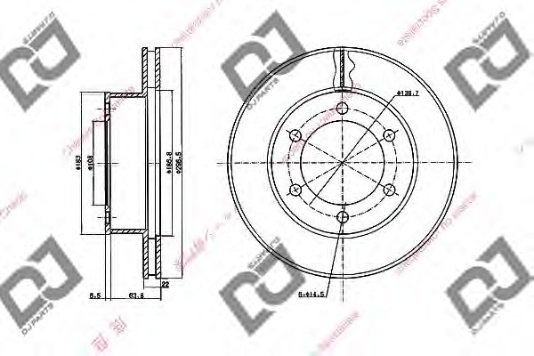 Тормозной диск DJ PARTS BD2057