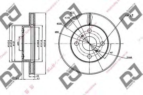 Тормозной диск DJ PARTS BD2031