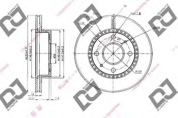 Тормозной диск DJ PARTS BD2037