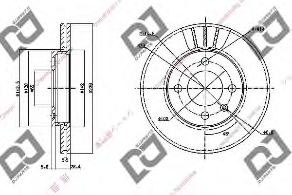 Тормозной диск DJ PARTS BD1175