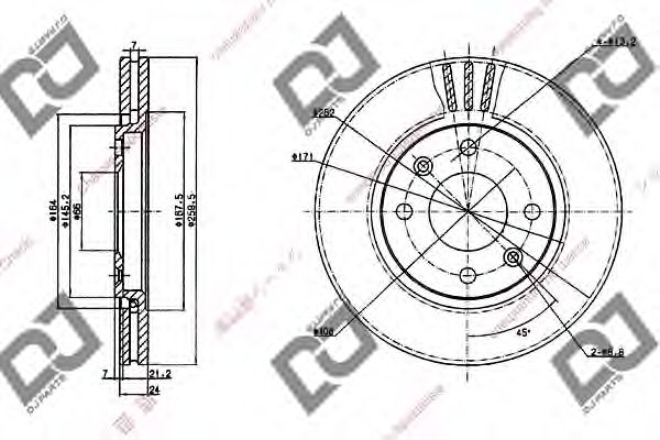 Тормозной диск DJ PARTS BD1183