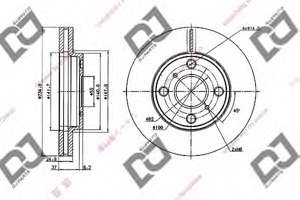 Тормозной диск DJ PARTS BD1963