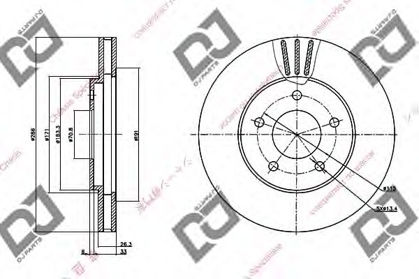 Тормозной диск DJ PARTS BD1200