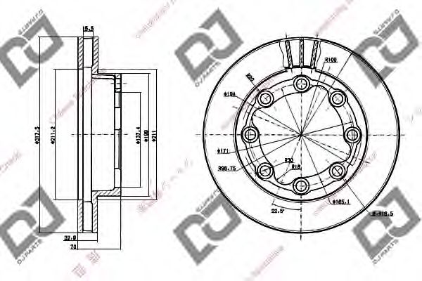 Тормозной диск DJ PARTS BD1205