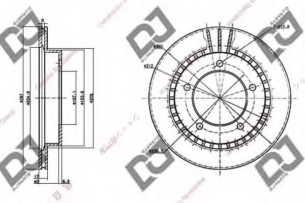 Тормозной диск DJ PARTS BD1236