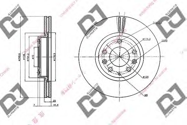 Тормозной диск DJ PARTS BD2089