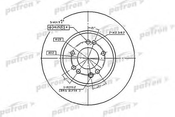 Тормозной диск PATRON PBD1585