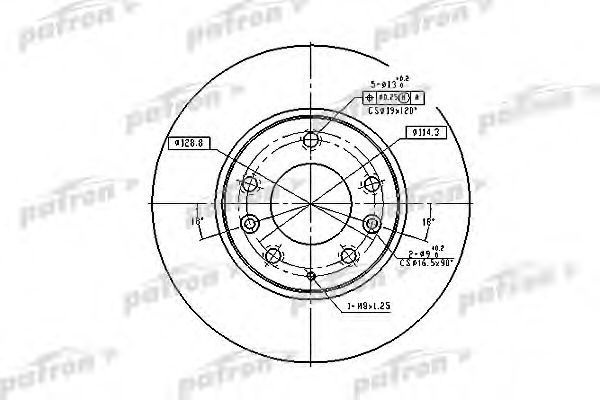 Тормозной диск PATRON PBD4386