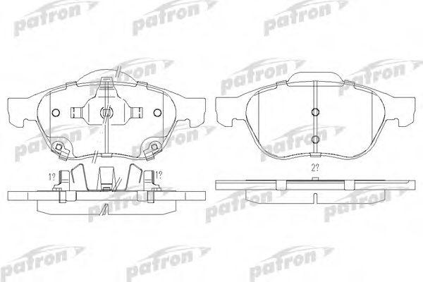 Комплект тормозных колодок, дисковый тормоз PATRON PBP1447