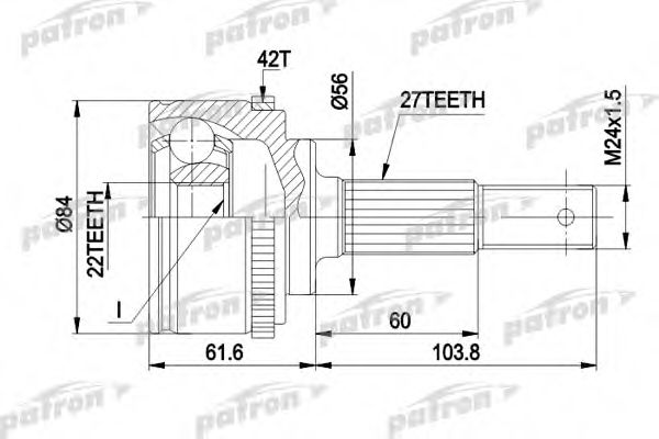 Шарнирный комплект, приводной вал PATRON PCV1165