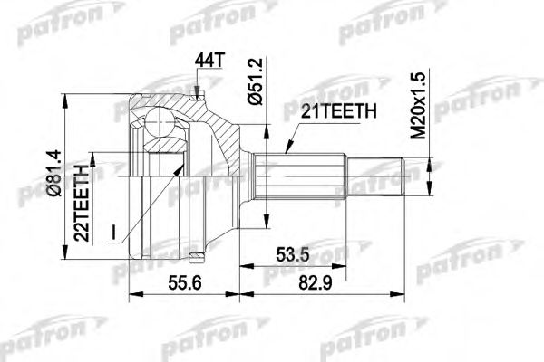 Шарнирный комплект, приводной вал PATRON PCV1310