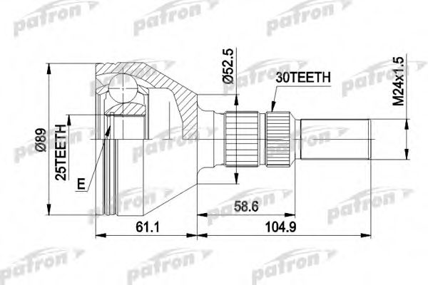 Шарнирный комплект, приводной вал PATRON PCV1420