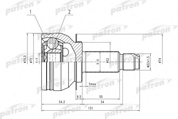 Шарнирный комплект, приводной вал PATRON PCV4042