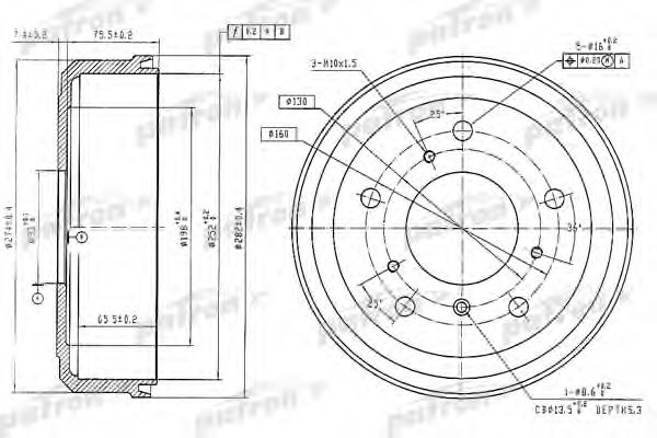 Тормозной барабан PATRON PDR1190