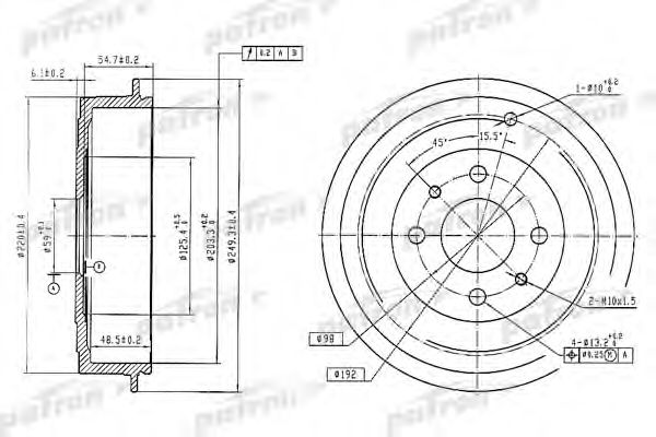 Тормозной барабан PATRON PDR1225