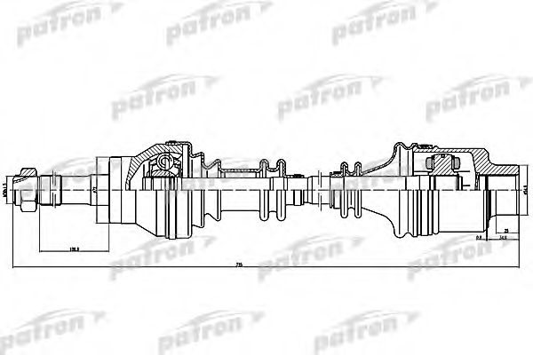 Приводной вал PATRON PDS0093