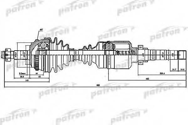 Приводной вал PATRON PDS0145