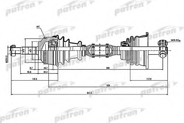 Приводной вал PATRON PDS1115