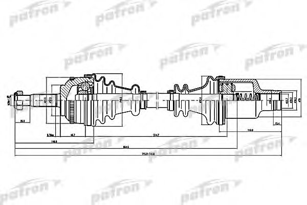 Приводной вал PATRON PDS1398