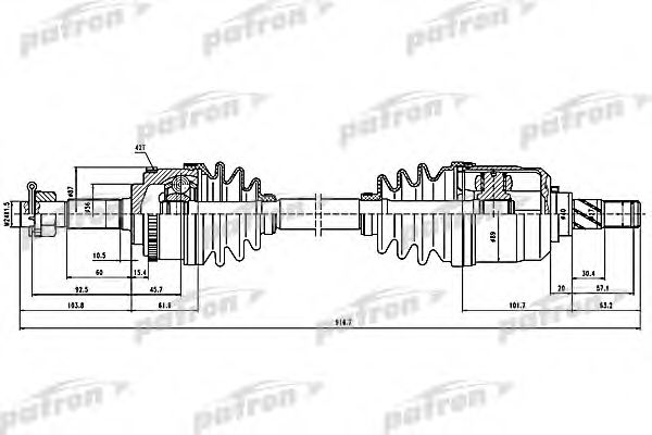 Приводной вал PATRON PDS1619