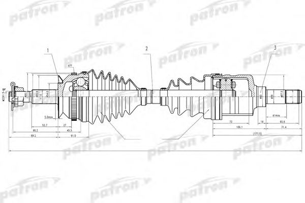 Приводной вал PATRON PDS2819