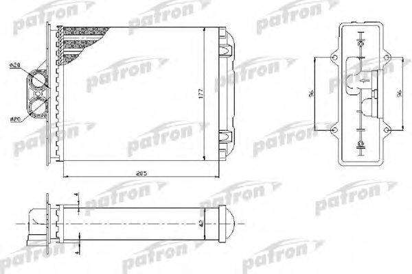 Теплообменник, отопление салона PATRON PRS2050