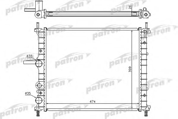 Радиатор, охлаждение двигателя PATRON PRS3055