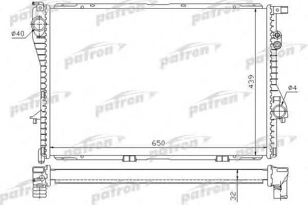 Радиатор, охлаждение двигателя PATRON PRS3388