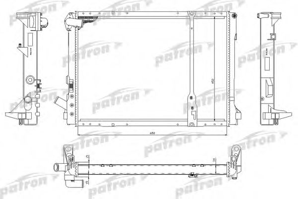Радиатор, охлаждение двигателя PATRON PRS3520