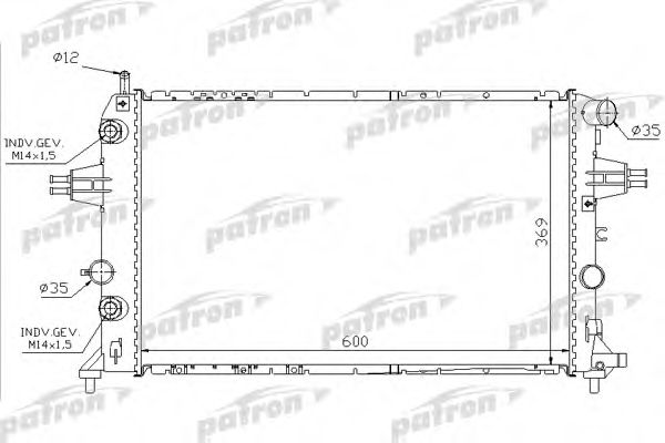 Радиатор, охлаждение двигателя PATRON PRS3584