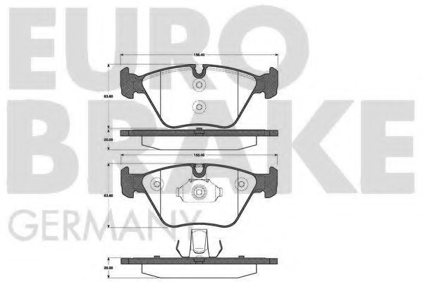 Комплект тормозных колодок, дисковый тормоз EUROBRAKE 5502221528