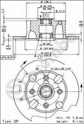 Тормозной диск BREMBO 08.2163.10