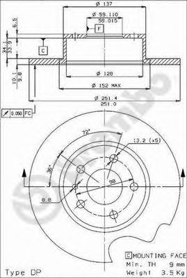 Тормозной диск BREMBO 08.3126.21