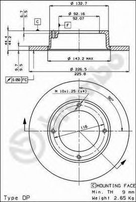 Тормозной диск BREMBO 08.3282.10