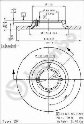 Тормозной диск BREMBO 08.3372.10