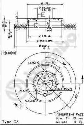 Тормозной диск BREMBO 09.5509.11