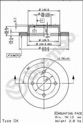 Тормозной диск BREMBO 09.5919.20