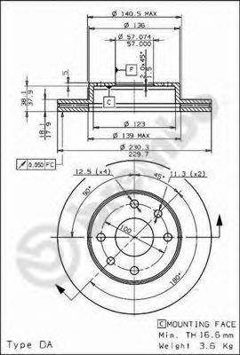 Тормозной диск BREMBO 09.6867.10