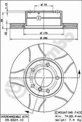 Тормозной диск BREMBO 09.6924.75