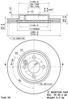 Тормозной диск BREMBO 09.A761.11