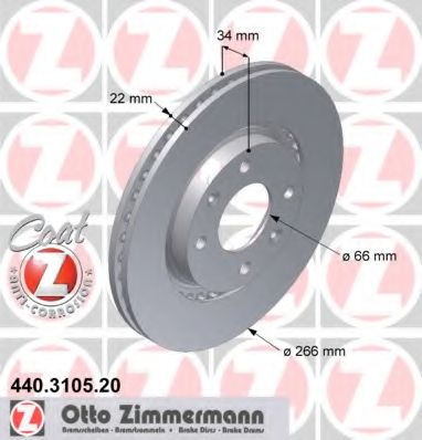 Тормозной диск ZIMMERMANN 440.3105.20