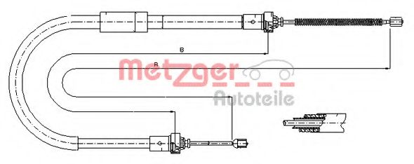 Трос, стояночная тормозная система METZGER 11.6574