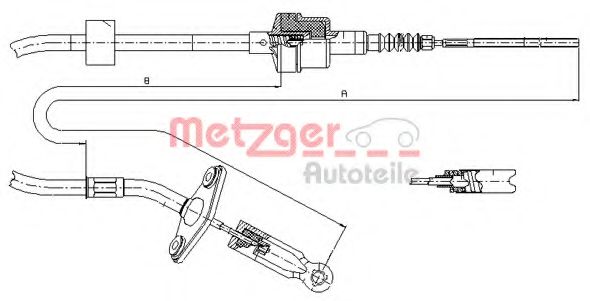 Трос, управление сцеплением METZGER 12.7200