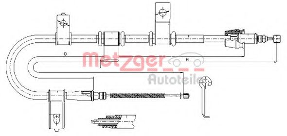 Трос, стояночная тормозная система METZGER 172541